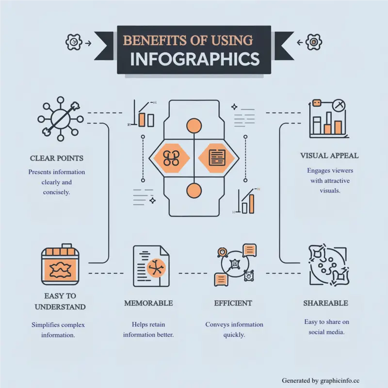 A infographic of infographics poster show : Benefits of using infographics